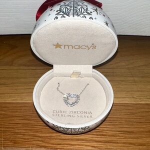 Macy's Sterling Silver Cubic Zirconia Heart Necklace